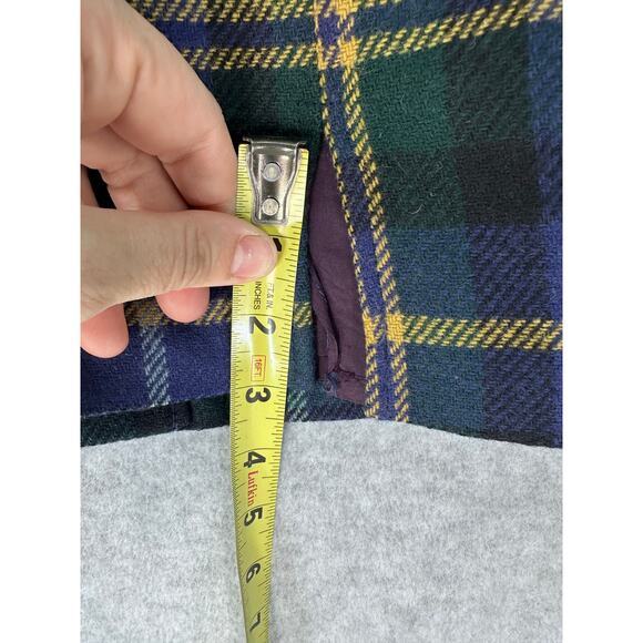 Talbots Women's sz 12 High Waisted Plaid Blue Green Yellow Skirt School Girl - Picture 8 of 12